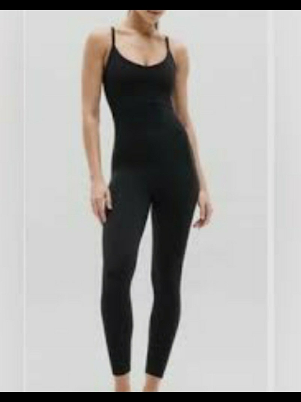 Women's Black Stretch Scoop-Neck Jumpsuit
